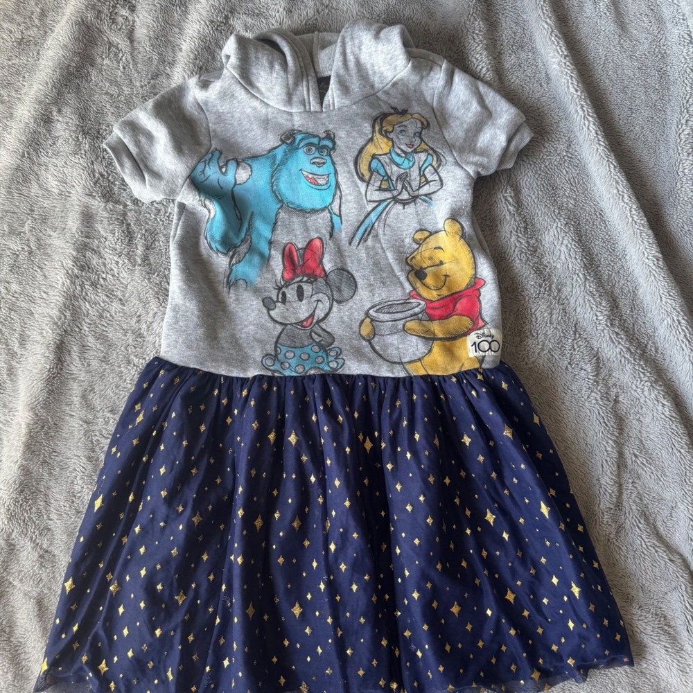 Disney‎ 100 Anniversary Hoodie Tulle Dress Girls 10/12 Minnie Pooh Ears